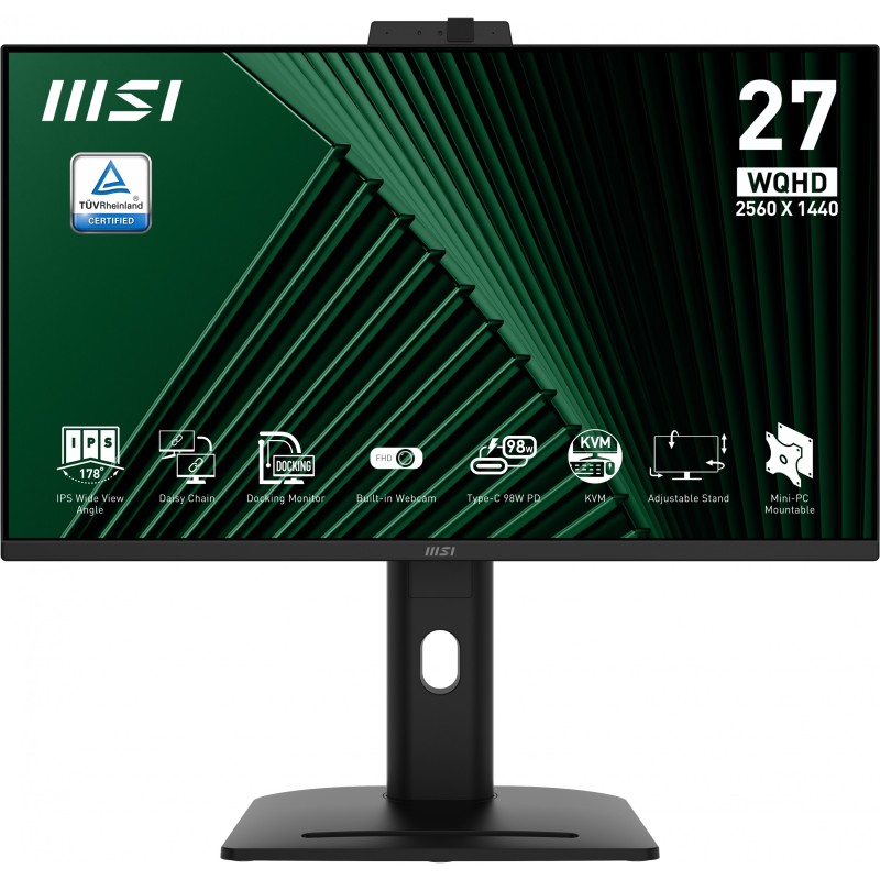 Buy MSI PRO MP275QPDGDE - 27in IPS WQHD (2560x1440) 100Hz 4ms GTG - Black, Heigh... in Cyprus, Nicosia, Limassol, Larnaka, Pafos