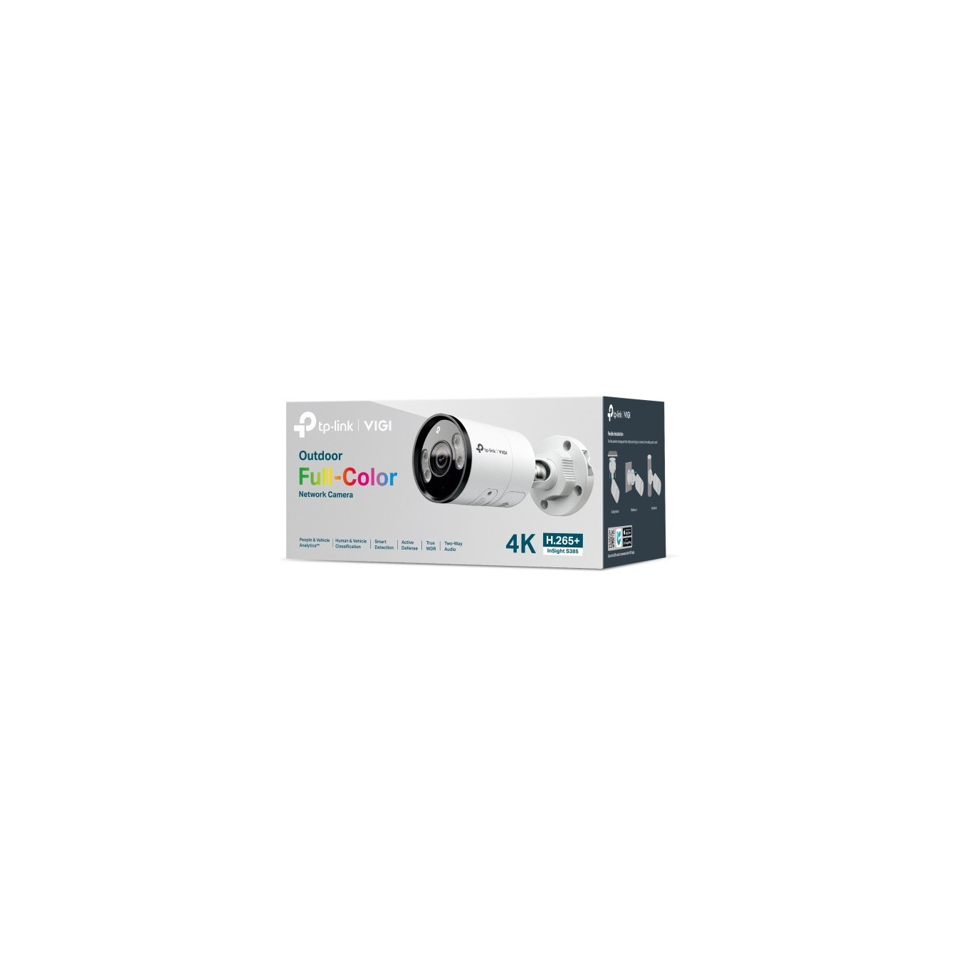 TP-Link Omada InSight S385 (4 mm) - 8MP 4K Outdoor Bullet Camera, White, PoE, microSD up to 512GB