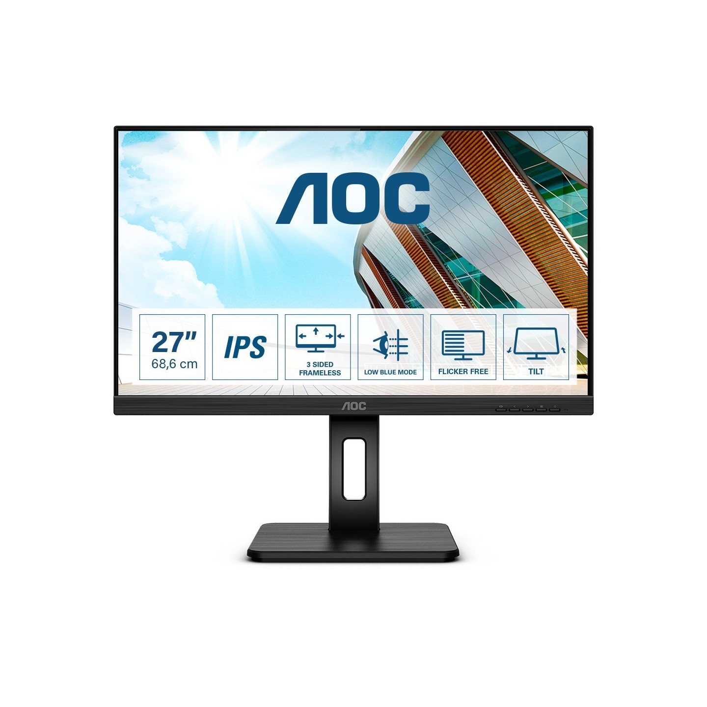 AOC 27P2Q 27" FHD IPS Monitor 1920x1080 75Hz 4ms USB 3.2 (Boxed) — Buy in Cyprus with Fast Delivery