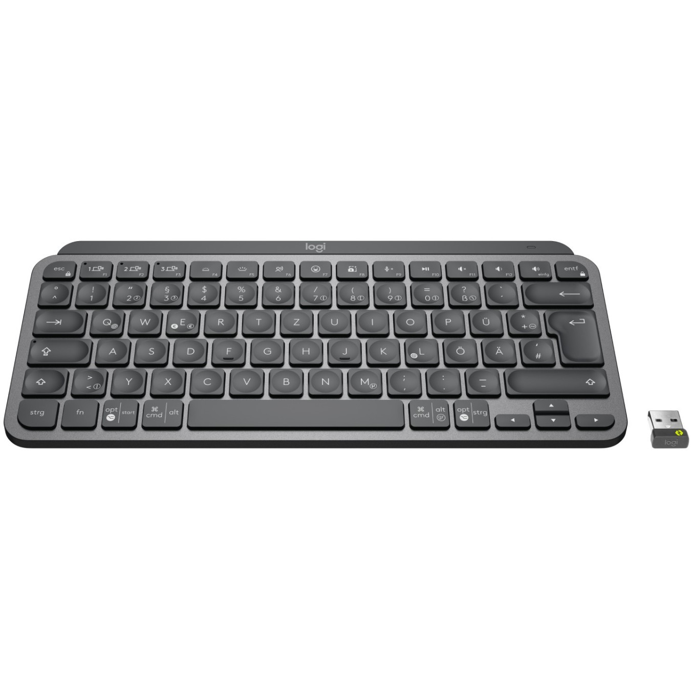 Logitech MX Keys Mini for Business - Graphite - Compact Wireless (Bluetooth & 2.4GHz), LED Backlight, German QWERTZ