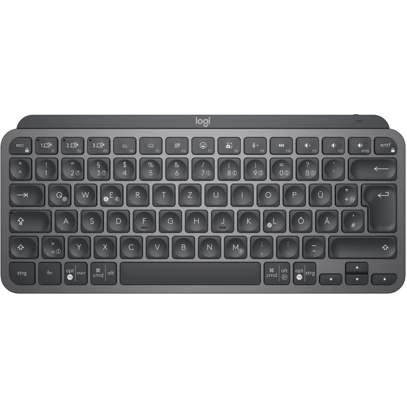 Logitech MX Keys Mini for Business - Graphite - Compact Wireless (Bluetooth & 2.4GHz), LED Backlight, German QWERTZ