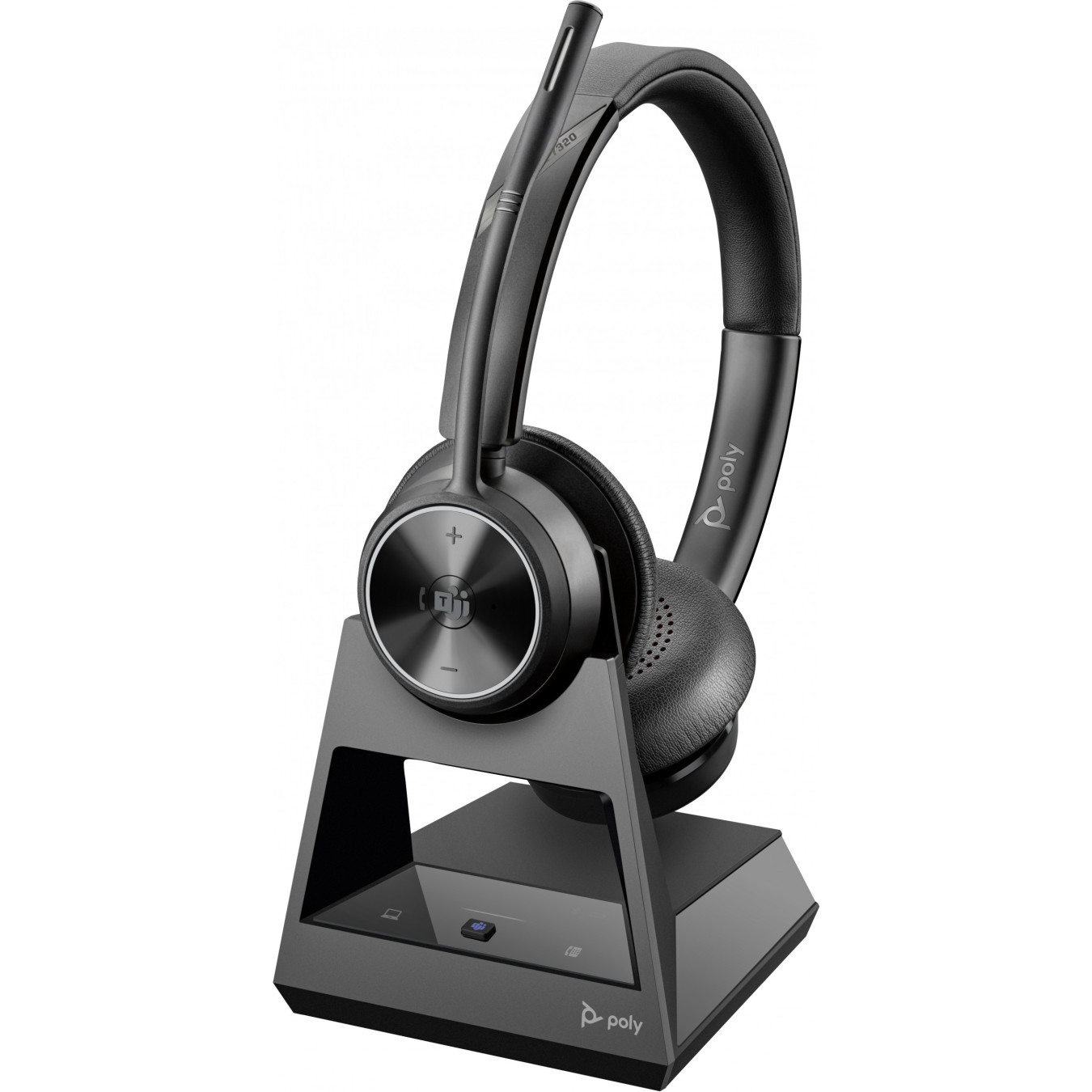 Poly Savi 7320-M Headset - Savi 7320-M - Black, DECT 1880-1900 MHz, USB-A, Stereo, Teams-certified