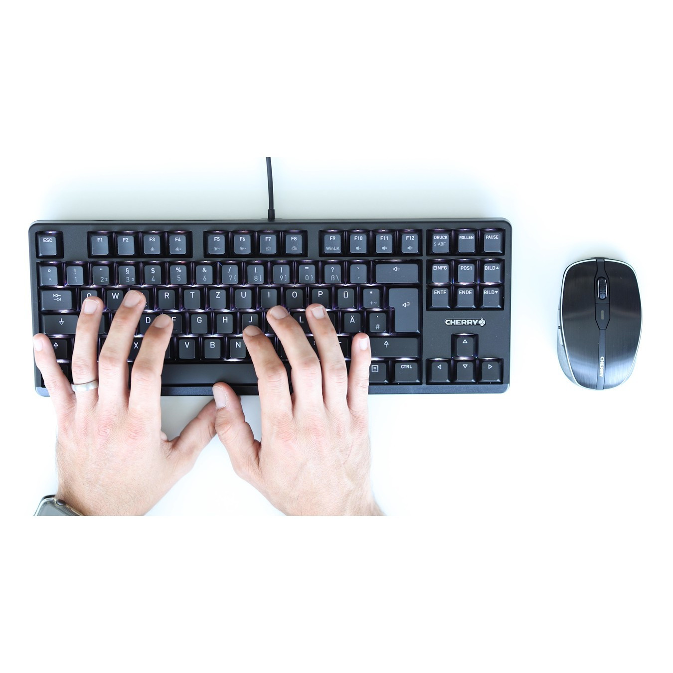 Cherry G80-3000N RGB TKL - Mechanical TKL Keyboard - Cherry MX Silent Red, German QWERTZ, Black, RGB Backlight