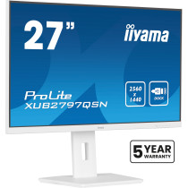 iiyama G-MASTER XUB2797QSN-W2 - 27\" QHD IPS Monitor, USB-C Dock 65W, HDMI 2.0 & DP1.4, White