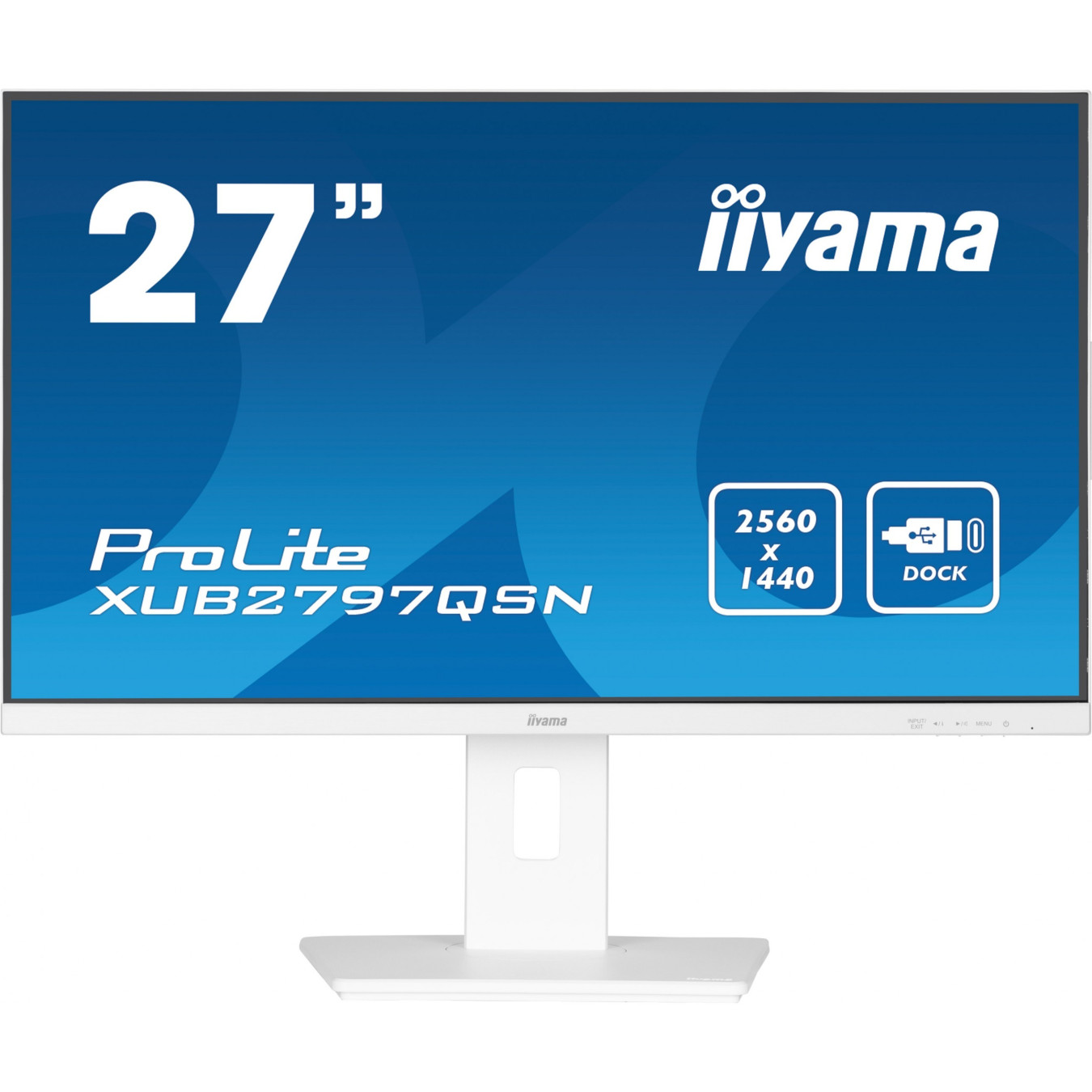 iiyama G-MASTER XUB2797QSN-W2 - 27\" QHD IPS Monitor, USB-C Dock 65W, HDMI 2.0 & DP1.4, White