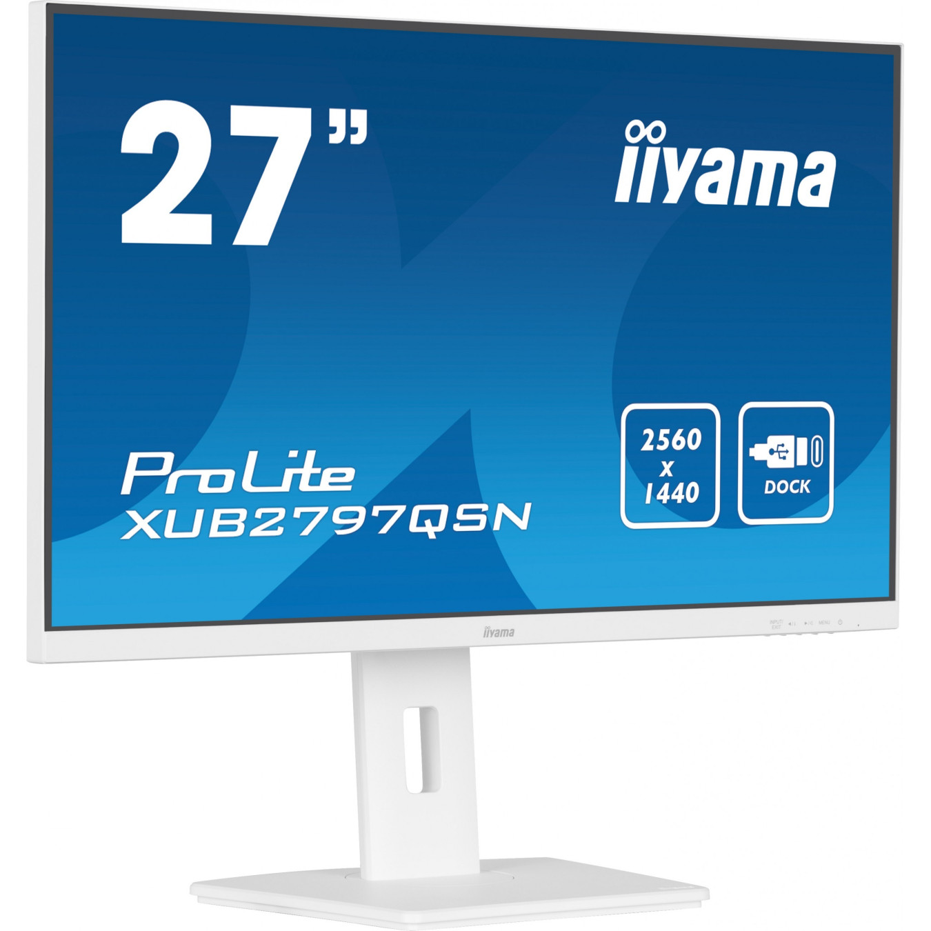 iiyama G-MASTER XUB2797QSN-W2 - 27\" QHD IPS Monitor, USB-C Dock 65W, HDMI 2.0 & DP1.4, White