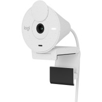 Logitech BRIO 300 - Full HD 1080p Webcam (White) - 30 fps, Built-in Microphone, Privacy Cover