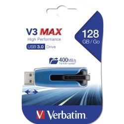 Buy Verbatim V3 MAX USB 3.2 Gen1 Flash Drive - 128GB - Black/Blue, 175 MB/s Read... in Cyprus, Nicosia, Limassol, Larnaka, Pafos