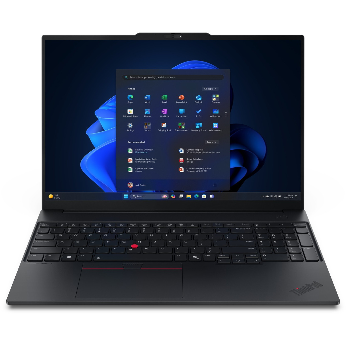 Lenovo ThinkPad E16 Gen 3 - 16in WUXGA, Intel Core Ultra 5 225U, 8GB DDR5, 256GB SSD, Black, Windows 11 Pro