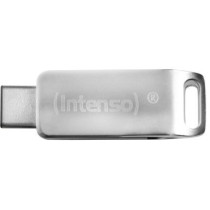 Intenso cMobile Line - 128GB USB-C/USB-A Flash Drive - Silver, USB 3.2 Gen1, 70 MB/s, Swivel Keyring