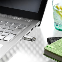 Intenso cMobile Line - 128GB USB-C/USB-A Flash Drive - Silver, USB 3.2 Gen1, 70 MB/s, Swivel Keyring