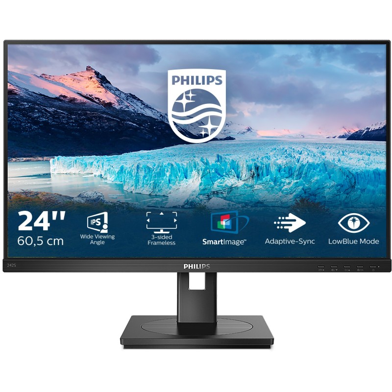 Buy Philips S-Line 242S1AE - 23.8in FHD IPS Monitor, 1920x1080, 75Hz, 4ms, DP1.2... in Cyprus, Nicosia, Limassol, Larnaka, Pafos