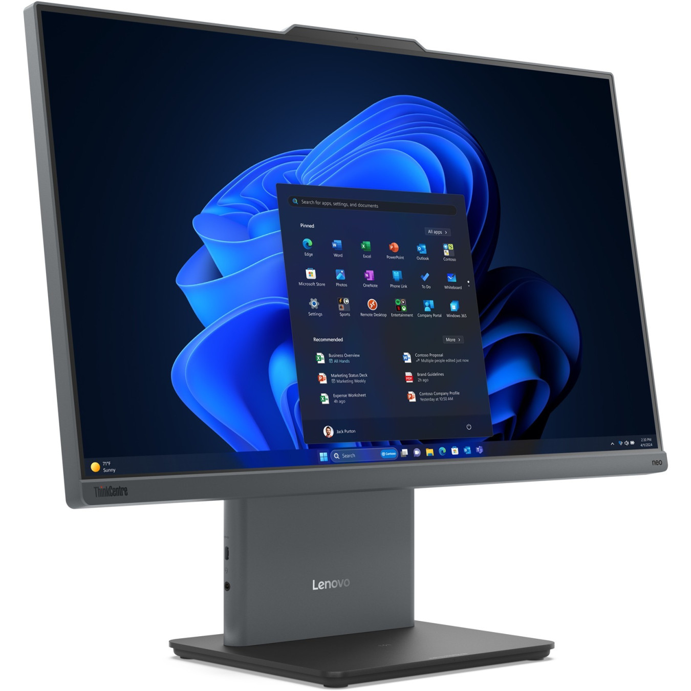 Lenovo ThinkCentre Neo50a-24 Gen5 - i5-13420H, 16GB DDR5, 512GB PCIe4 SSD, 23.8" FHD IPS, Luna Grey, Win11 Pro
