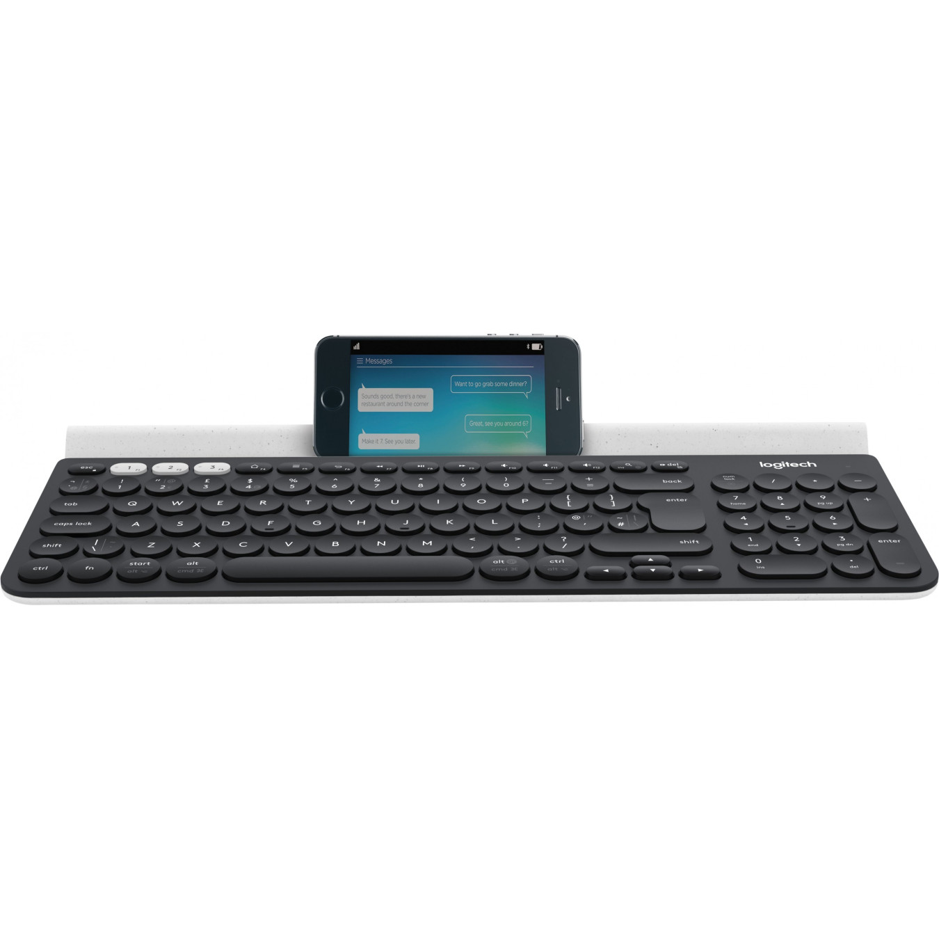Logitech K780 Multi-Device Wireless Keyboard - White - Bluetooth & 2.4GHz, Full-size QWERTZ (German)