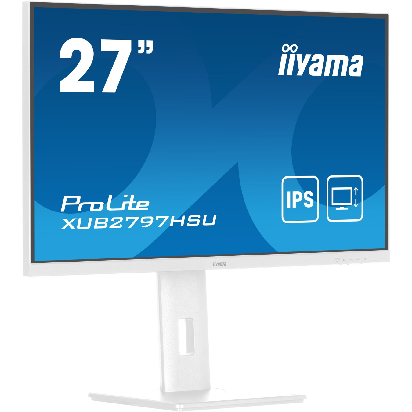 iiyama ProLite XUB2797HSU-W2 - 27-inch IPS Full HD 1920x1080 100Hz 1ms Height-Adjustable Stand, HDMI/DP, USB Hub, White