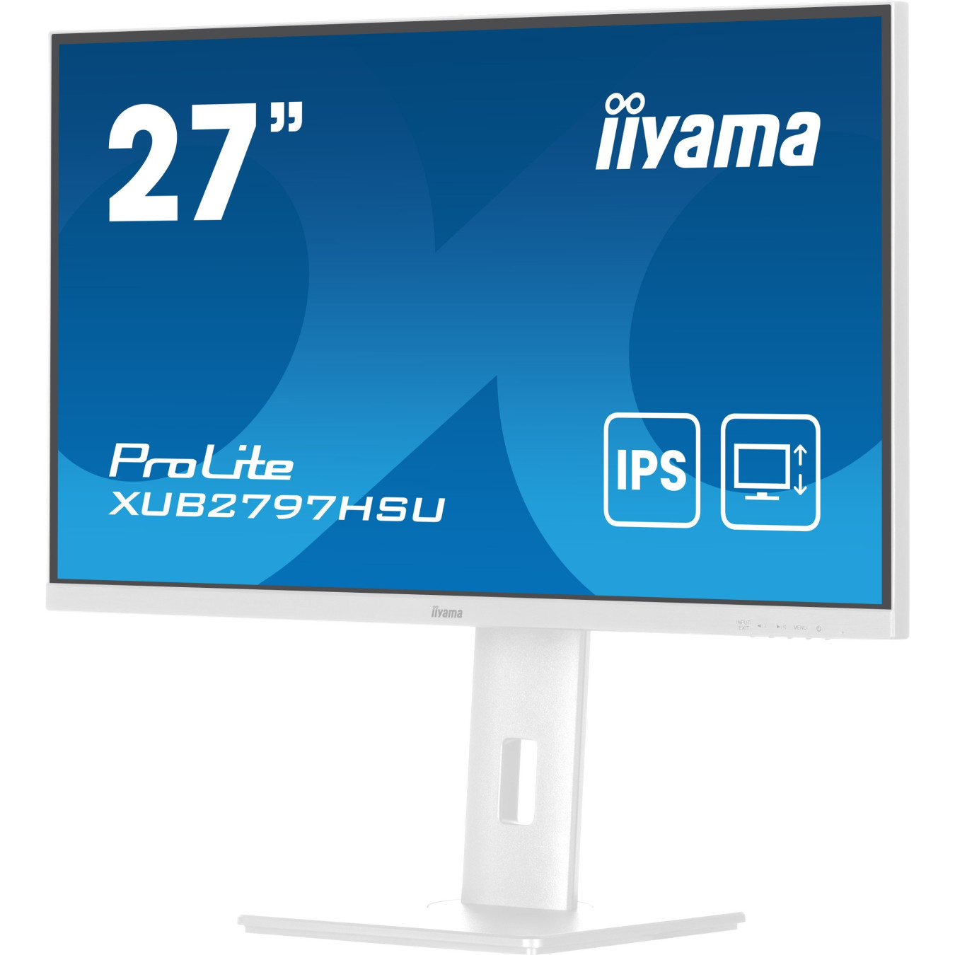iiyama ProLite XUB2797HSU-W2 - 27-inch IPS Full HD 1920x1080 100Hz 1ms Height-Adjustable Stand, HDMI/DP, USB Hub, White
