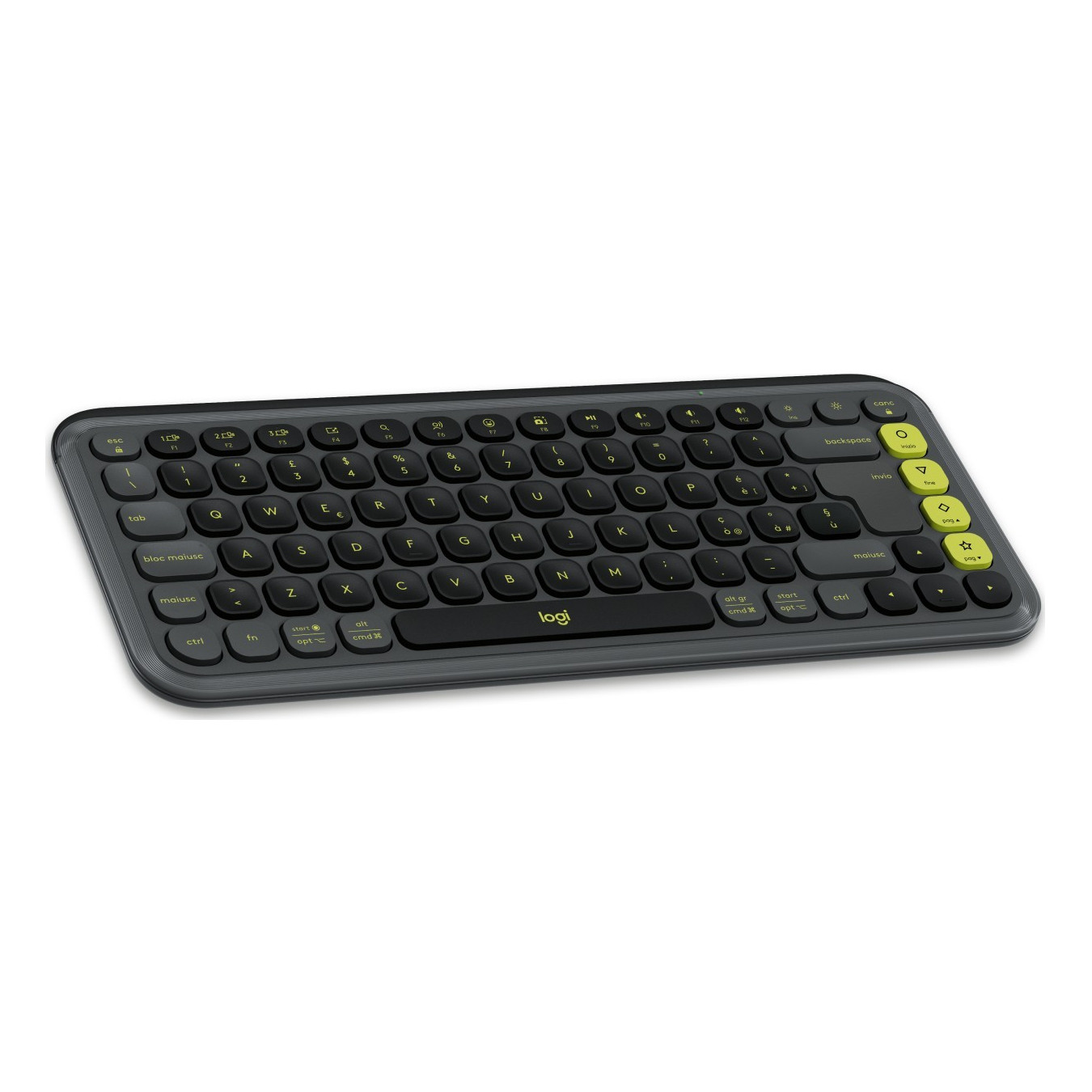 Logitech POP Icon Combo - Graphite - Wireless Bluetooth Mini QWERTY Keyboard (Italian) & Ambidextrous Mouse