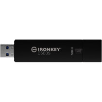 Kingston IronKey D500S - 128GB AES-256 Encrypted USB 3.2 Gen1 Flash Drive, FIPS 140-3, Black
