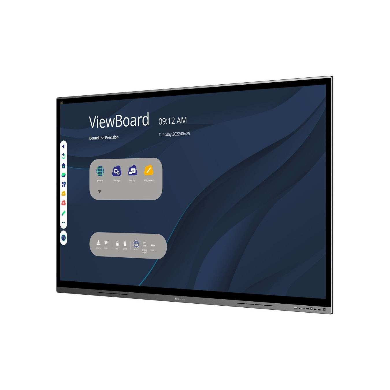 ViewSonic IFP7562 - 75" 4K Interactive Flat Panel - Android SoC 4x ARM Cortex‑A73 1.2GHz, 3GB/32GB, USB‑C PD65W, Black