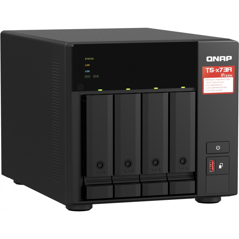 Buy QNAP TS-473A NAS + QSW-1105-ST Switch - 4-bay Black, 8GB DDR4, AMD Ryzen V15... in Cyprus, Nicosia, Limassol, Larnaka, Pafos