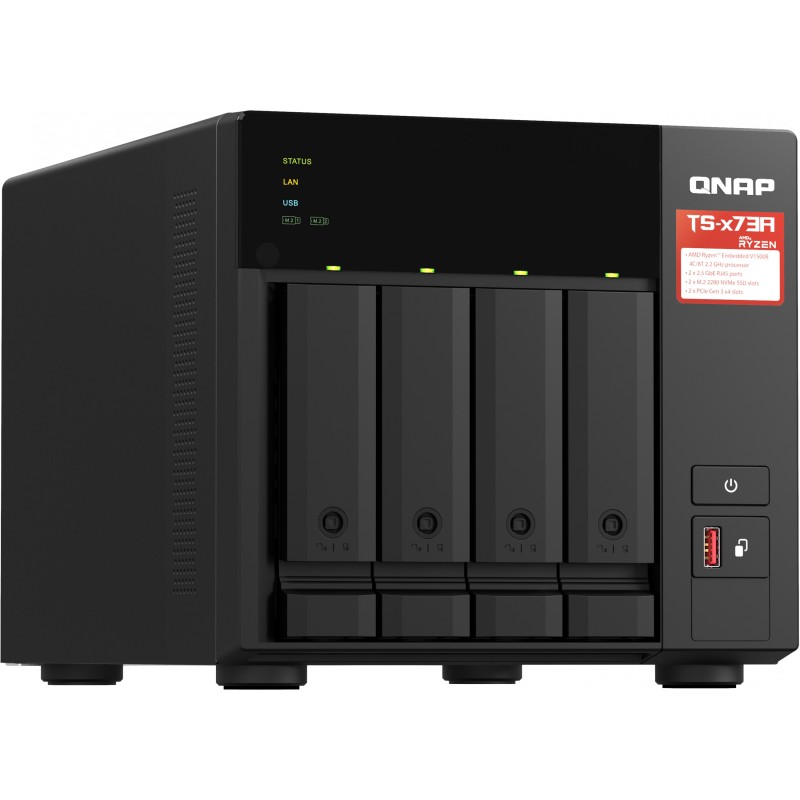 Buy QNAP TS-473A NAS + QSW-1105-ST Switch - 4-bay Black, 8GB DDR4, AMD Ryzen V15... in Cyprus, Nicosia, Limassol, Larnaka, Pafos