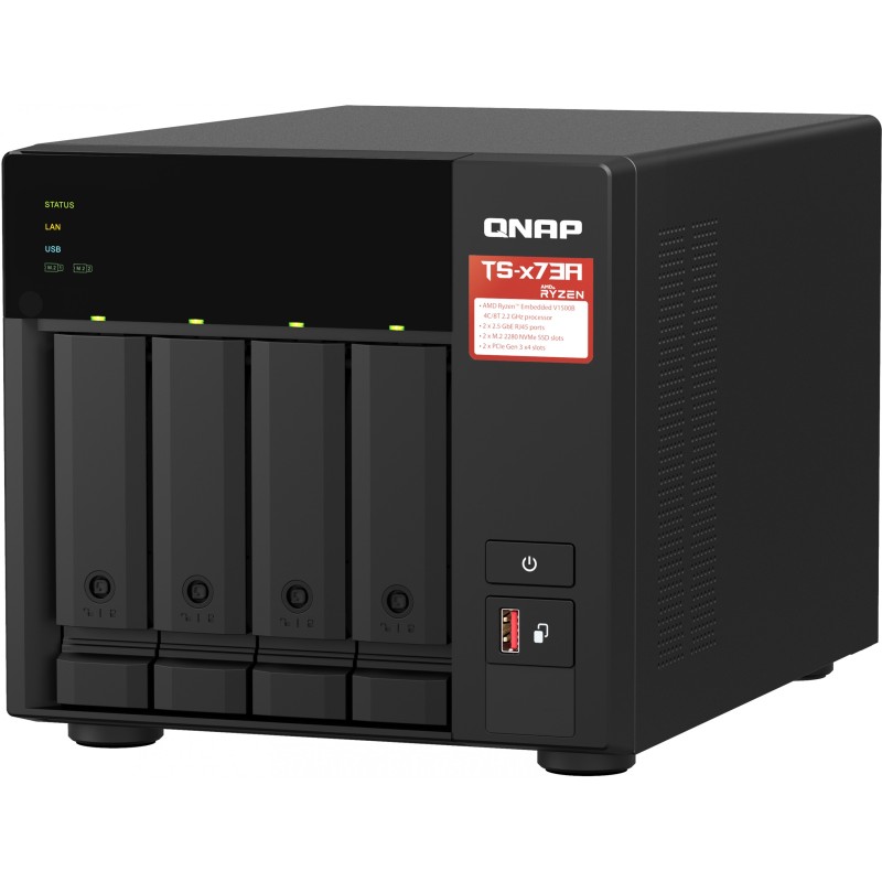 Buy QNAP TS-473A NAS + QSW-1105-ST Switch - 4-bay Black, 8GB DDR4, AMD Ryzen V15... in Cyprus, Nicosia, Limassol, Larnaka, Pafos