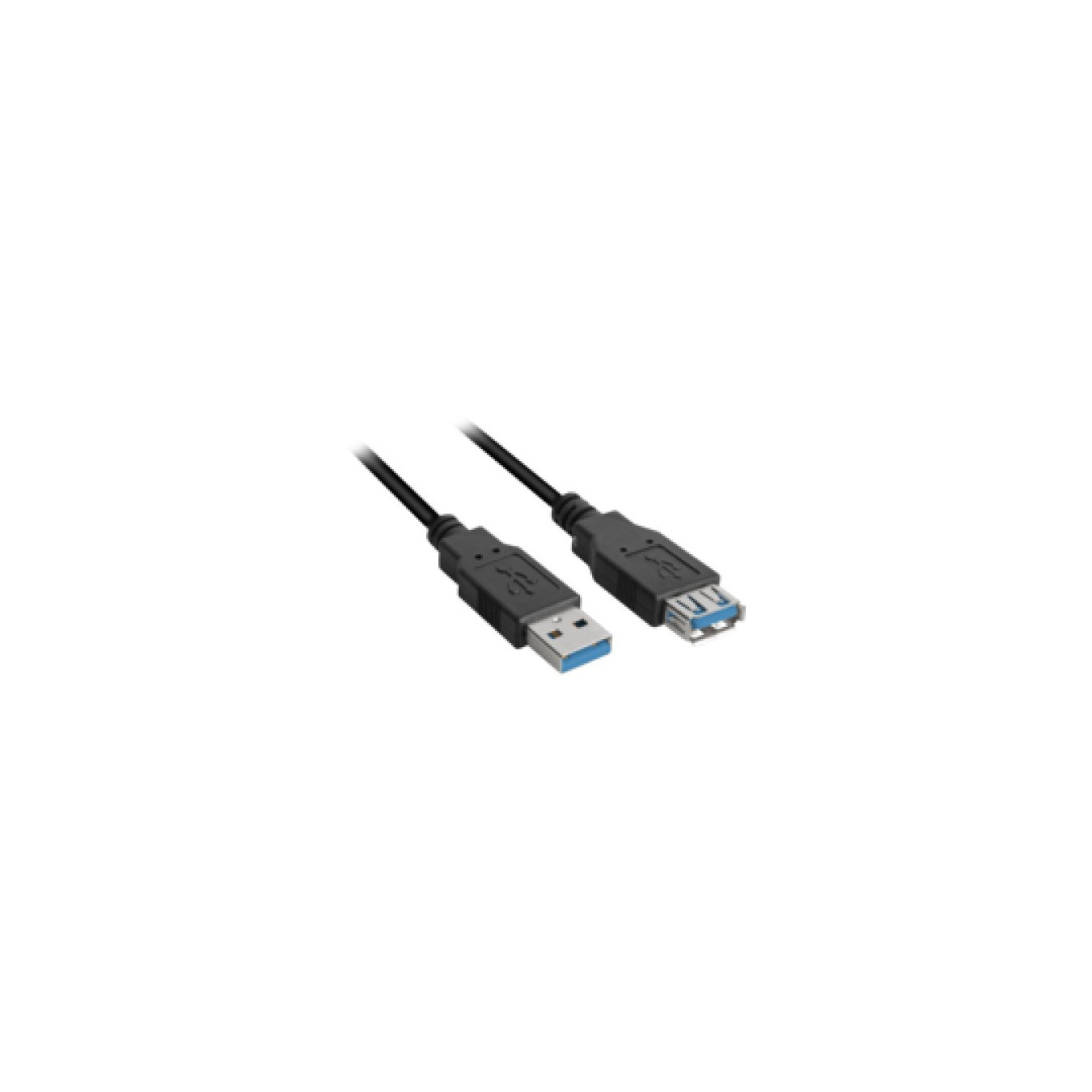 Sharkoon USB 3.0 A-to-A Extension Cable - 1.0 m - Black - USB 3.2 Gen 1 (5 Gbps) Male to Female