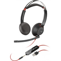 Poly Blackwire C3225 - Binaural On-ear Wired Headset, 3.5 mm, Black — Buy in Cyprus with Fast Delivery