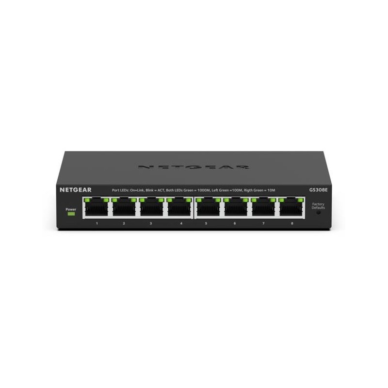 Buy NETGEAR GS308E-400EUS - 8-Port Gigabit Managed L2/L3 Switch, Black, DC 12V in Cyprus, Nicosia, Limassol, Larnaka, Pafos