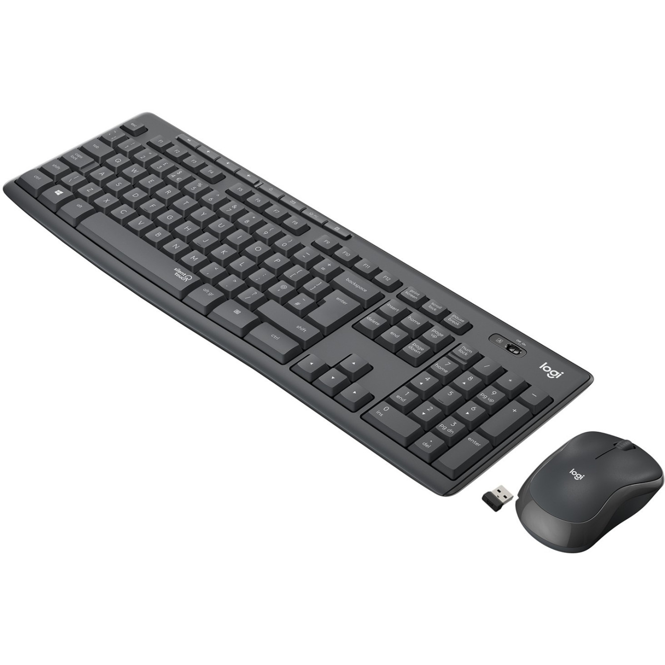Logitech MK295 Silent Wireless Combo - Graphite, AZERTY Full-size Keyboard & Silent 1000 DPI Mouse (2.4 GHz Nano Receiver)