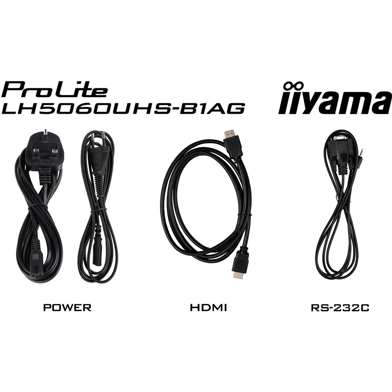 iiyama LH5060UHS-B1AG - 50" 4K UHD Digital Signage Display, IPS, Android 11, 16GB Storage, 2GB RAM, Black