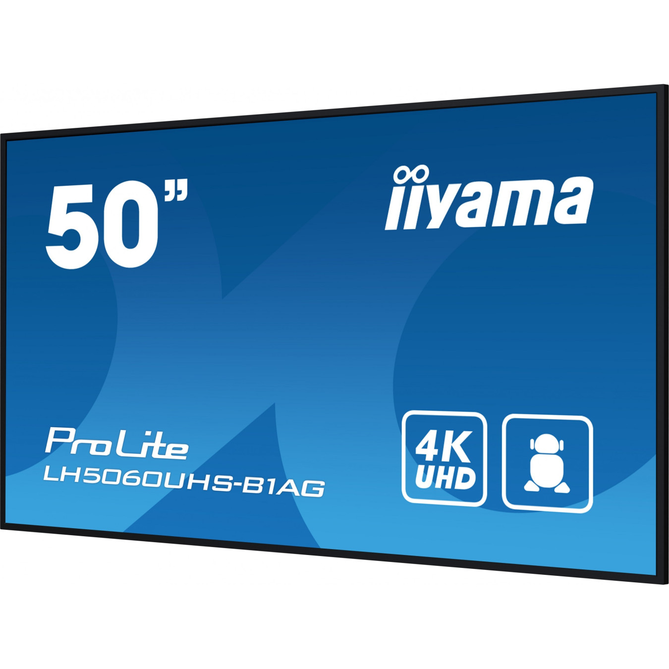 iiyama LH5060UHS-B1AG - 50" 4K UHD Digital Signage Display, IPS, Android 11, 16GB Storage, 2GB RAM, Black