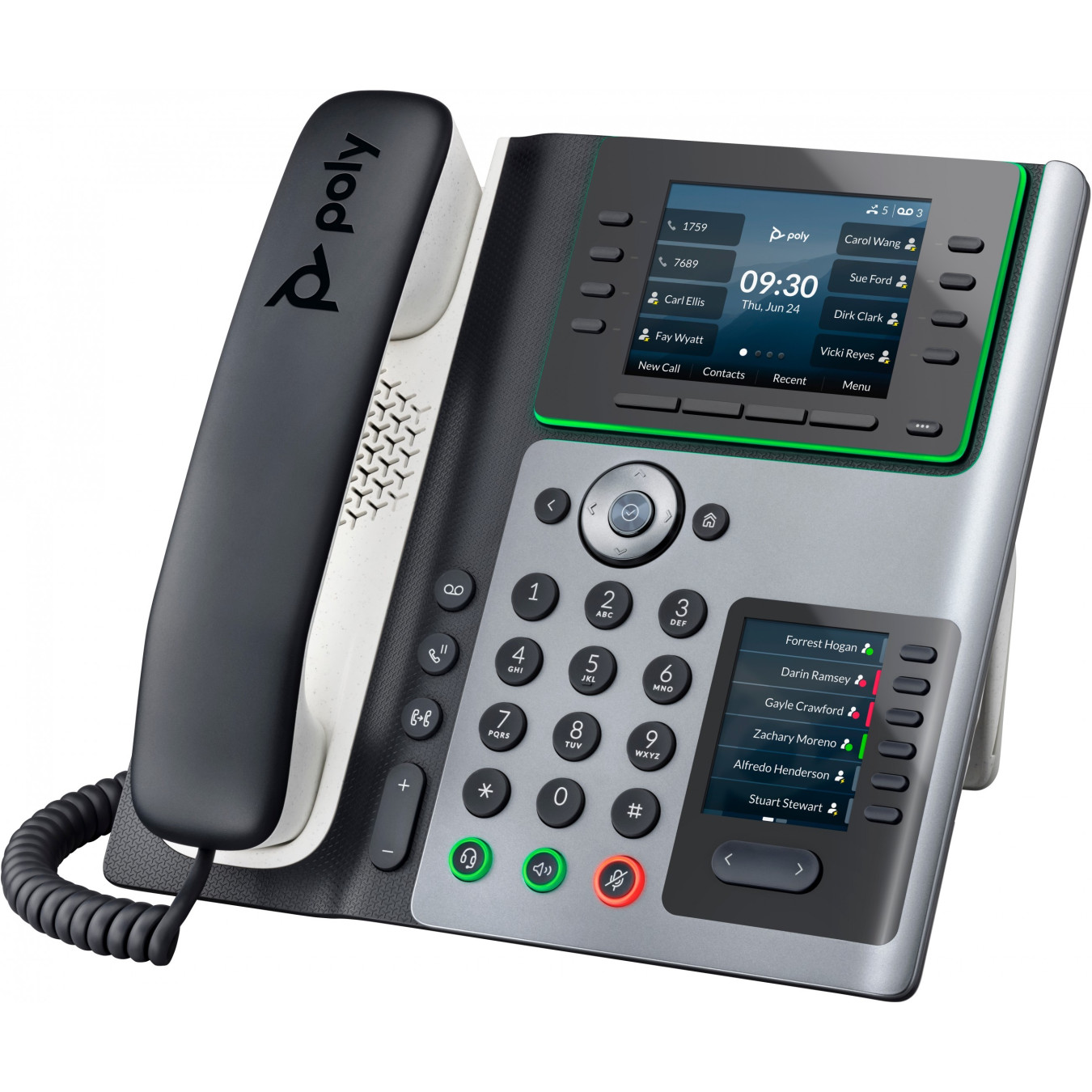 Poly Edge E450 IP Desk Phone - Black - 8 Lines, 3.5" IPS, PoE, Bluetooth 5.0, Gigabit, Dual-band Wi-Fi