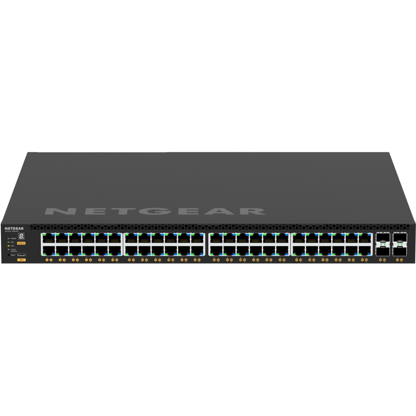 NETGEAR Switch - M4350-48G4XF - 48x Gigabit PoE+ & 4x SFP+, 1U Rack, Black, 2GB DDR4, ARM Cortex-A57 1.8GHz