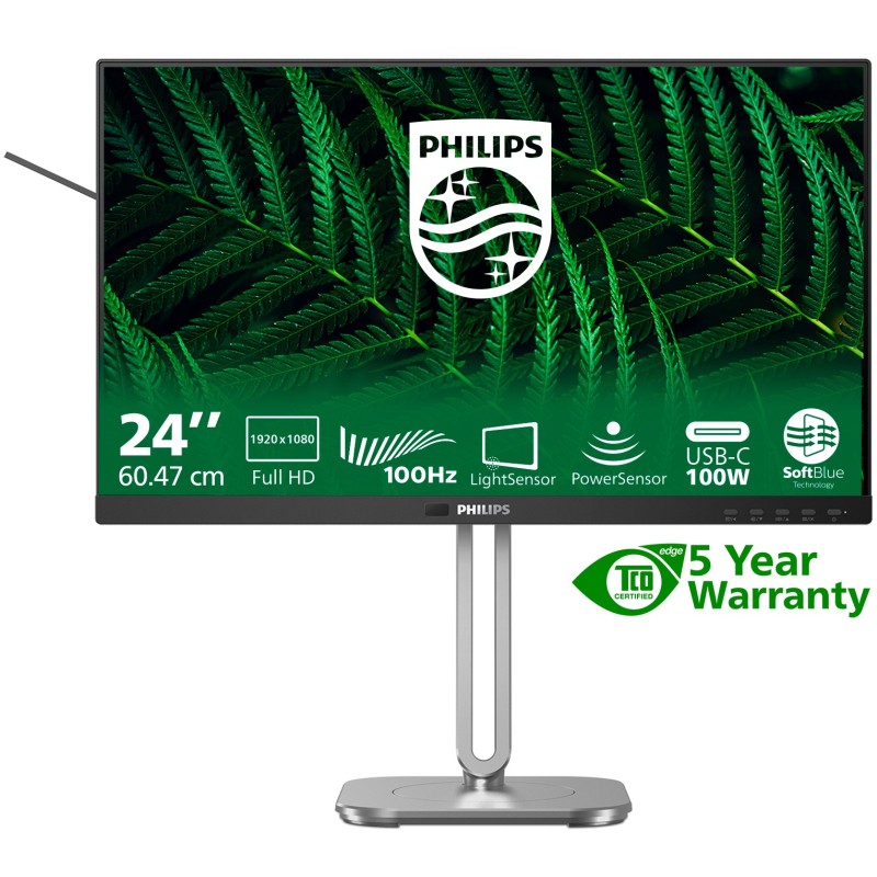 Buy Philips 24B2G5301 - 23.8in (60.5cm) IPS FHD Monitor - USB-C PD100W, HDMI & D... in Cyprus, Nicosia, Limassol, Larnaka, Pafos
