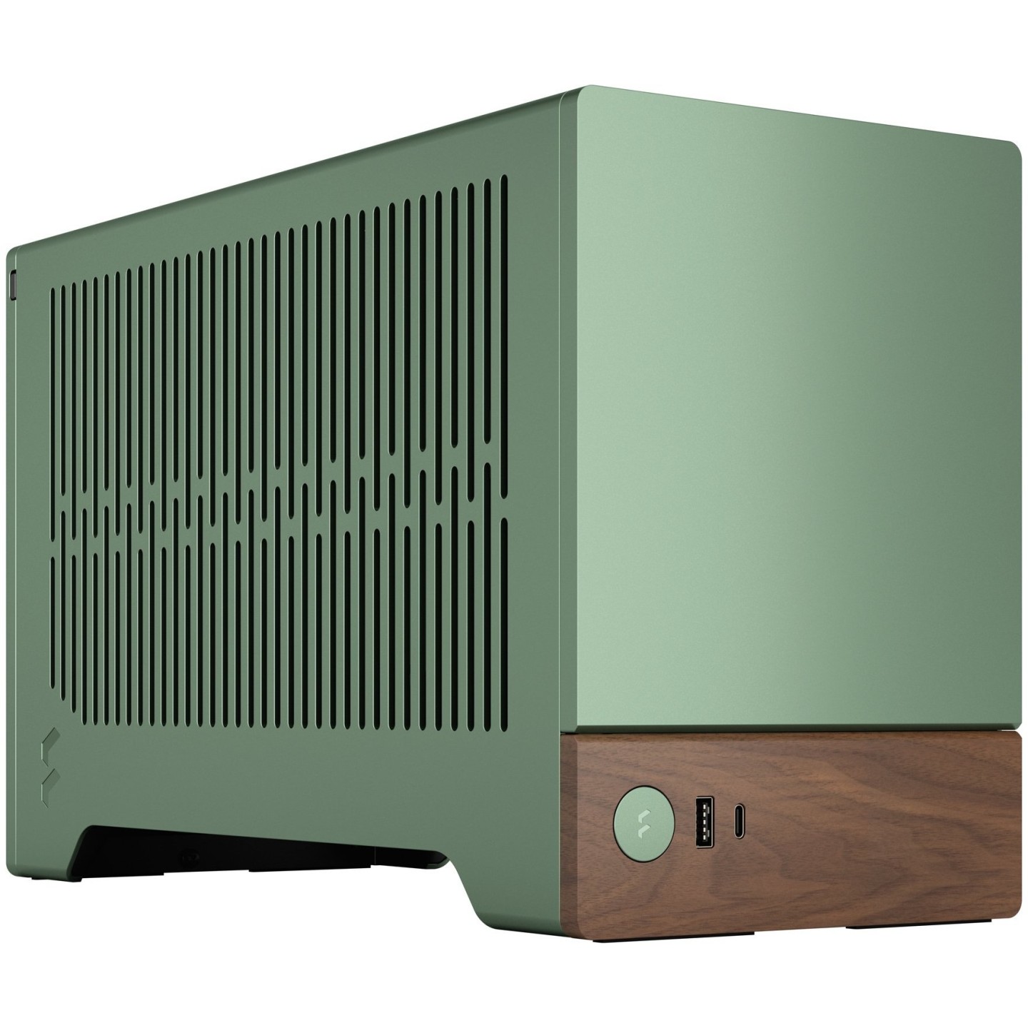 Fractal Design Terra Jade Mini-ITX SFF PC Case - Green, Aluminium & Walnut (Boxed) — Buy in Cyprus with Fast Delivery