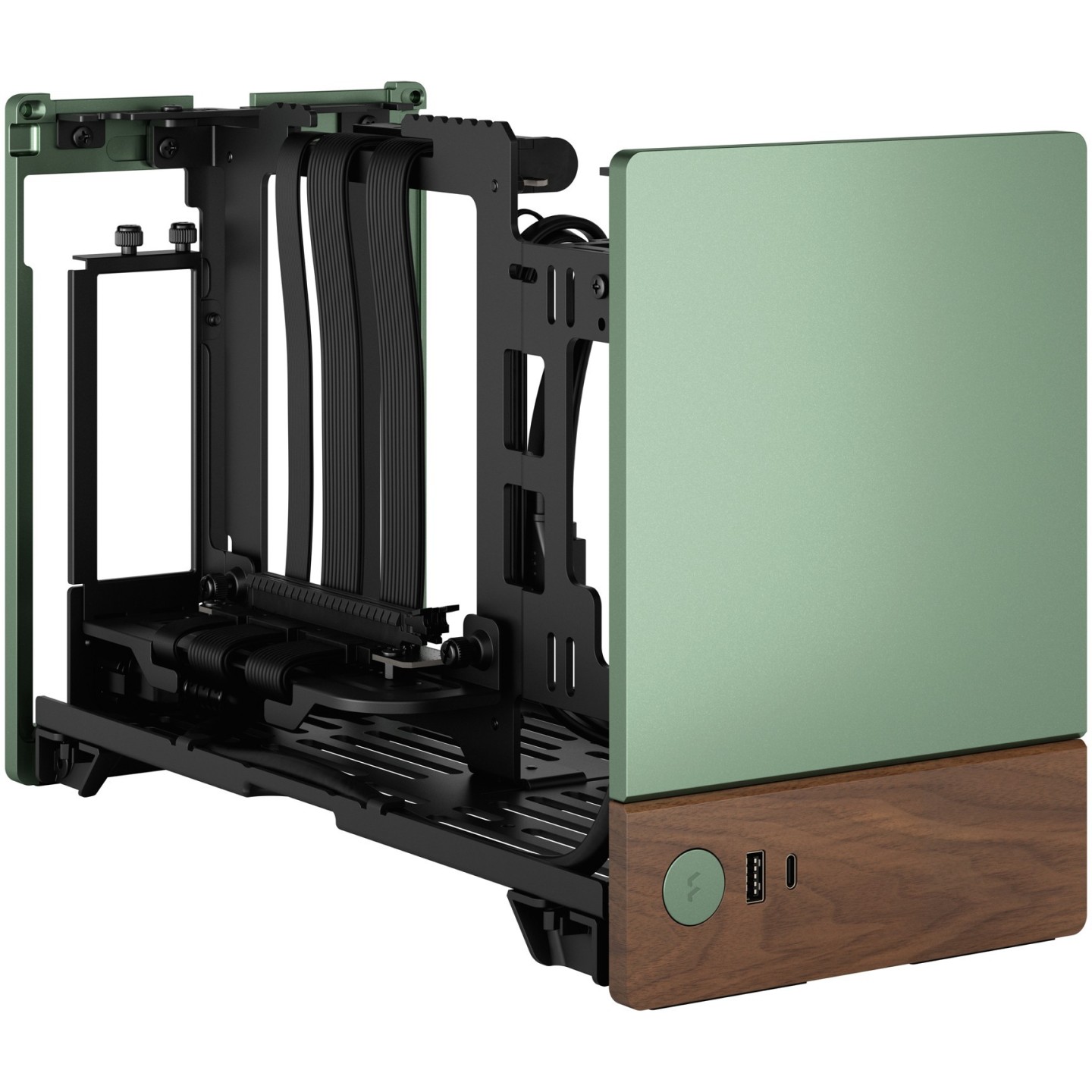 Fractal Design Terra Jade Mini-ITX SFF PC Case - Green, Aluminium & Walnut (Boxed) — Buy in Cyprus with Fast Delivery