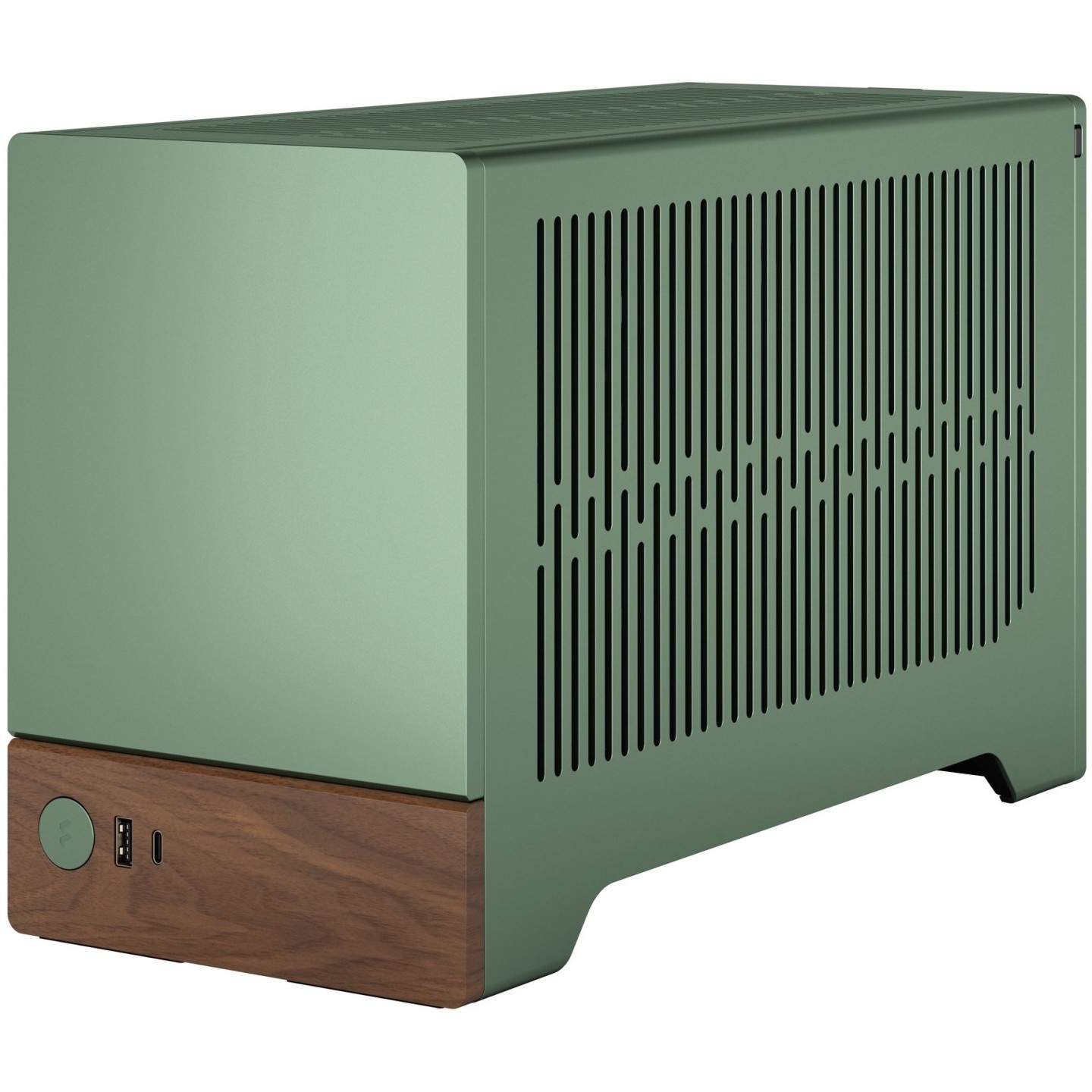 Fractal Design Terra Jade Mini-ITX SFF PC Case - Green, Aluminium & Walnut (Boxed) — Buy in Cyprus with Fast Delivery