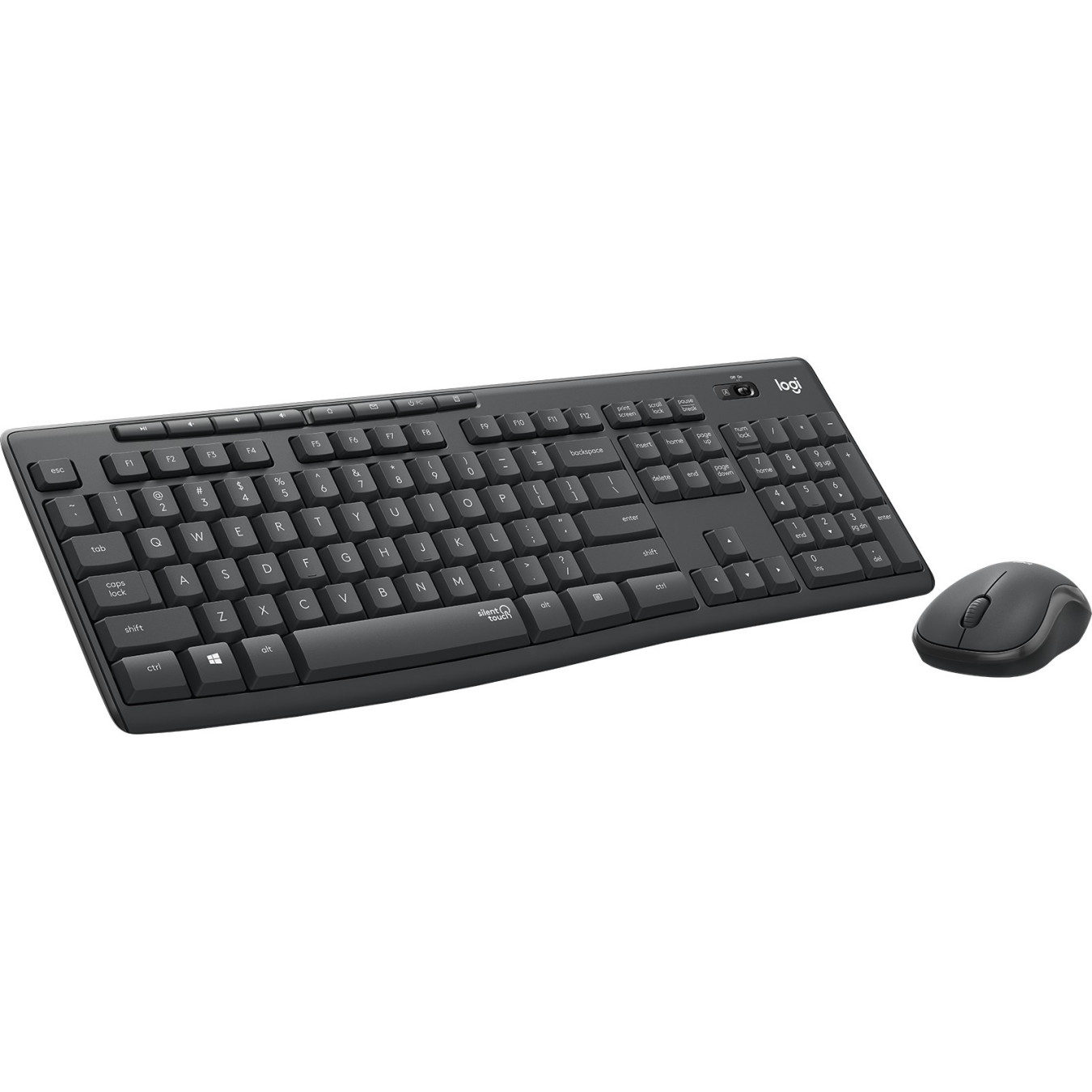 Logitech MK295 Silent Wireless Combo - Graphite - Full-Size (100%) QWERTZ Keyboard & 1000 DPI Mouse, 2.4 GHz Nano Receiver