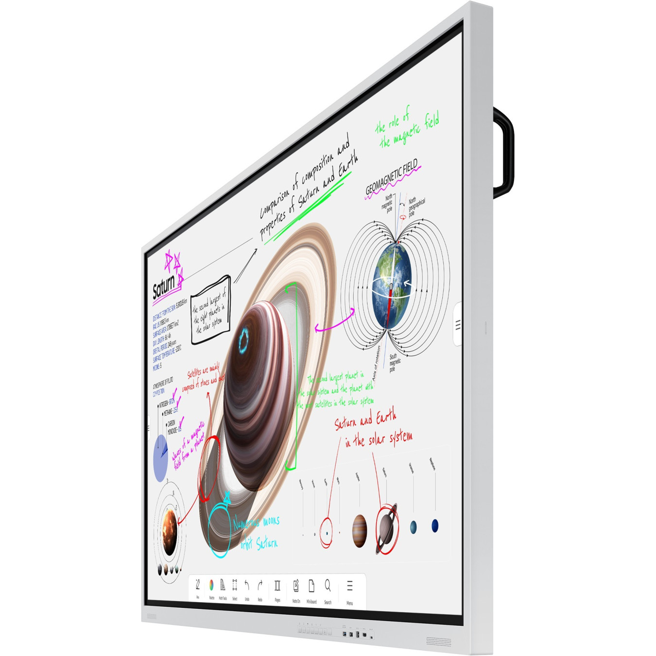 Samsung WM75B - 75inch 4K UHD Interactive Flip Display - VA Panel, 350 cd/m², Infrared 20pt Touch, Tizen 6.5, 32GB, Gray/White