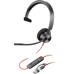 Poly Blackwire 3310 Monaural USB-C Headset - Microsoft Teams Certified, Black (Boxed) — Buy in Cyprus with Fast Delivery