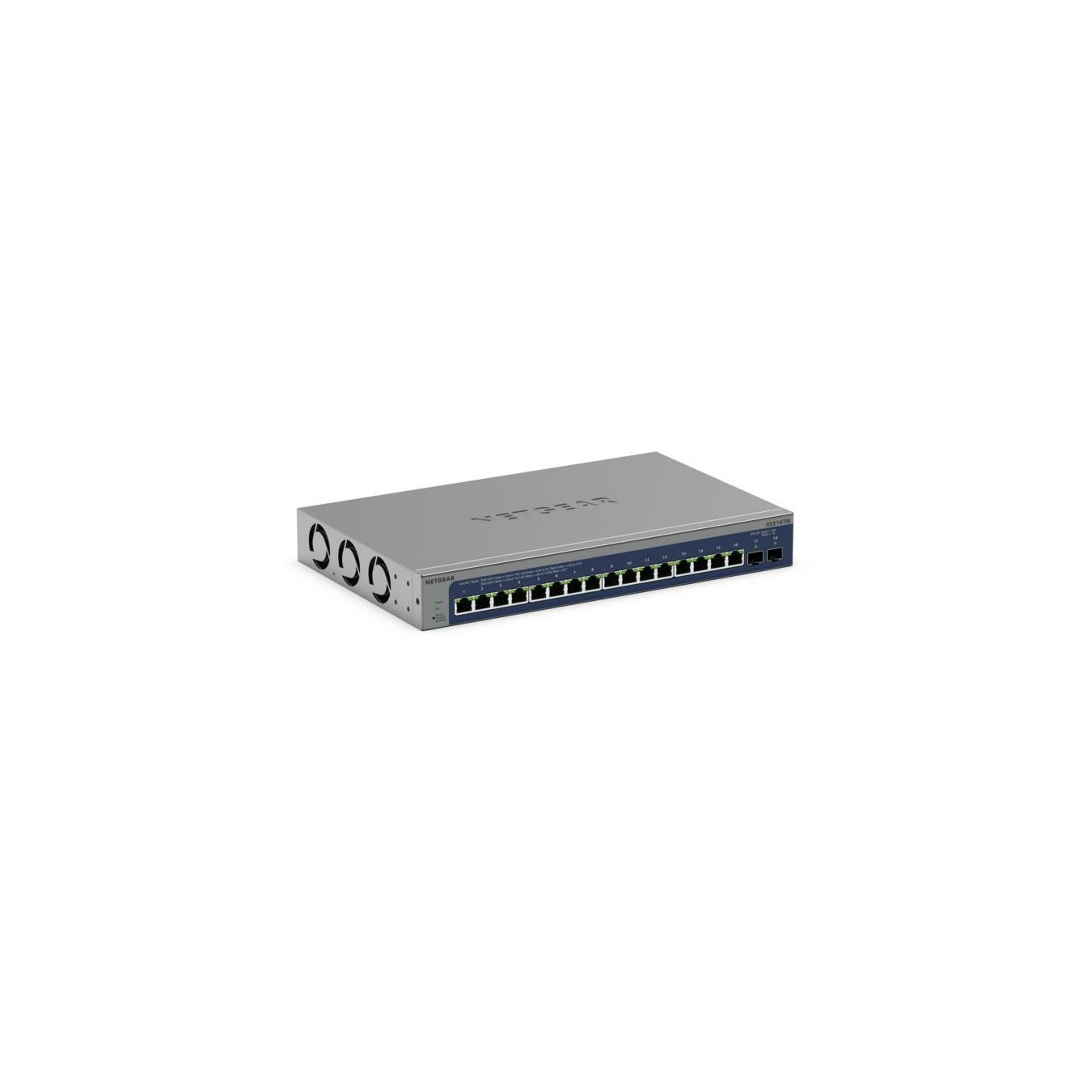NETGEAR Switch - XS516TM-100EUS - 16x 10G RJ45 + 2x SFP+, L2/L3/L4 Managed, Grey, PSU Included