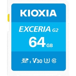 Buy Kioxia EXCERIA G2 SDXC Memory Card - Blue, 64GB, UHS-I (U3/V30), 100MB/s Rea... in Cyprus, Nicosia, Limassol, Larnaka, Pafos