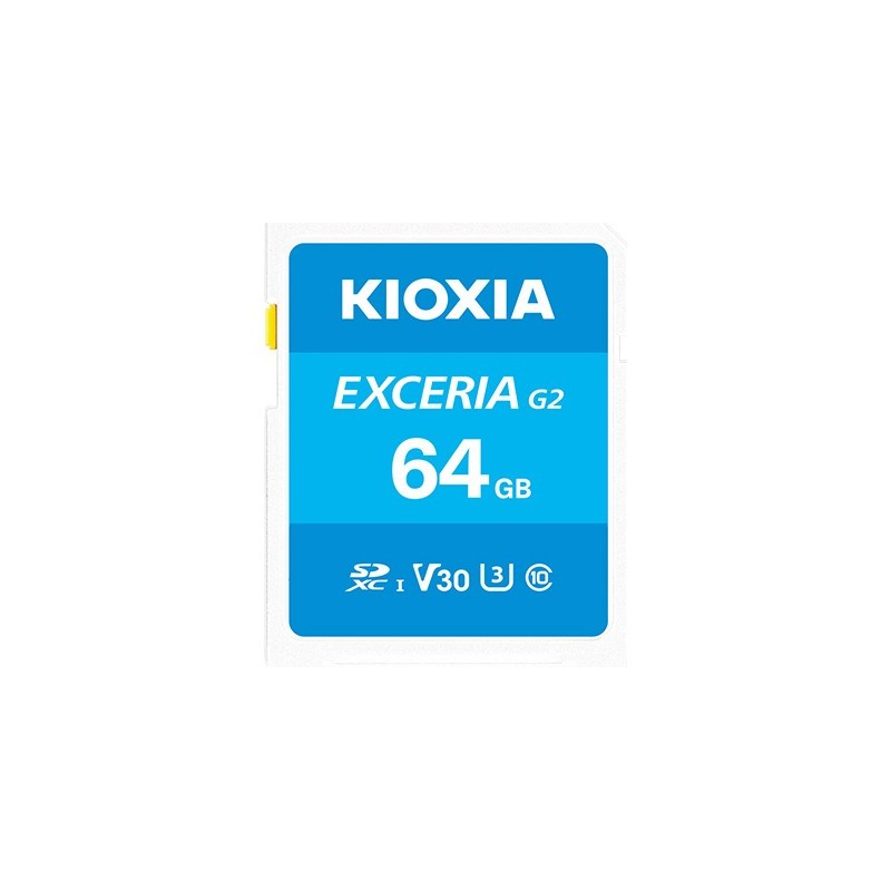 Buy Kioxia EXCERIA G2 SDXC Memory Card - Blue, 64GB, UHS-I (U3/V30), 100MB/s Rea... in Cyprus, Nicosia, Limassol, Larnaka, Pafos