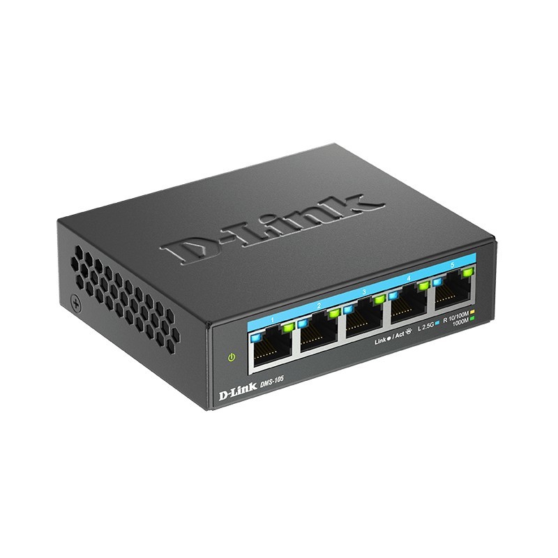 Buy D-Link DMS-105 - 5-Port 2.5G Unmanaged Multi-Gig Desktop Switch - Black in Cyprus, Nicosia, Limassol, Larnaka, Pafos