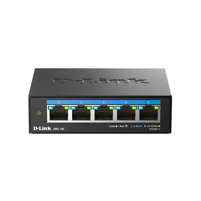 Buy D-Link DMS-105 - 5-Port 2.5G Unmanaged Multi-Gig Desktop Switch - Black in Cyprus, Nicosia, Limassol, Larnaka, Pafos