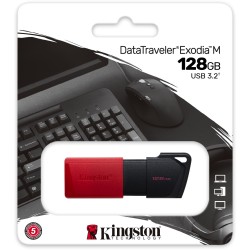 Buy Kingston DataTraveler Exodia M - 128GB USB 3.2 Gen1 - Black/Red Slide USB-A ... in Cyprus, Nicosia, Limassol, Larnaka, Pafos