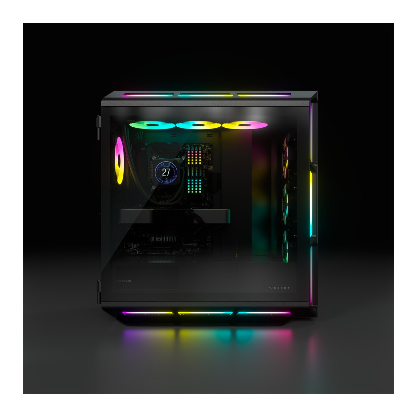 Corsair iCUE 5000T RGB Mid-Tower PC Case - CC-9011230-WW - Black, ATX, ARGB, Tempered Glass — Buy in Cyprus with Fast Delivery