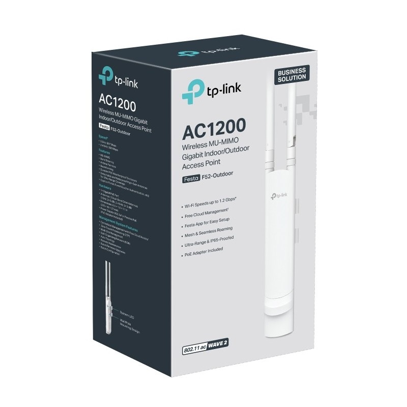 Buy TP-Link Festa F52-Outdoor - AC1200 Dual-Band Outdoor Access Point - White, 2... in Cyprus, Nicosia, Limassol, Larnaka, Pafos