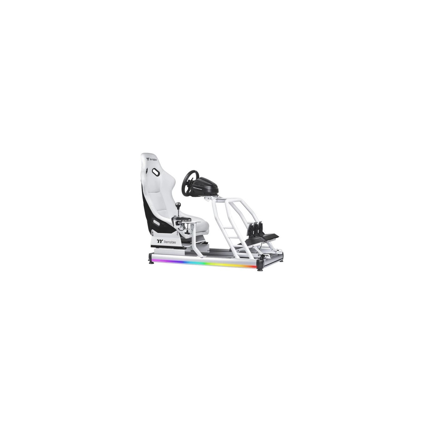 Thermaltake GR500 Snow Racing Simulator Cockpit - GSC-R50-CPASWH-01 - White, Hard Backrest, Max 120 kg